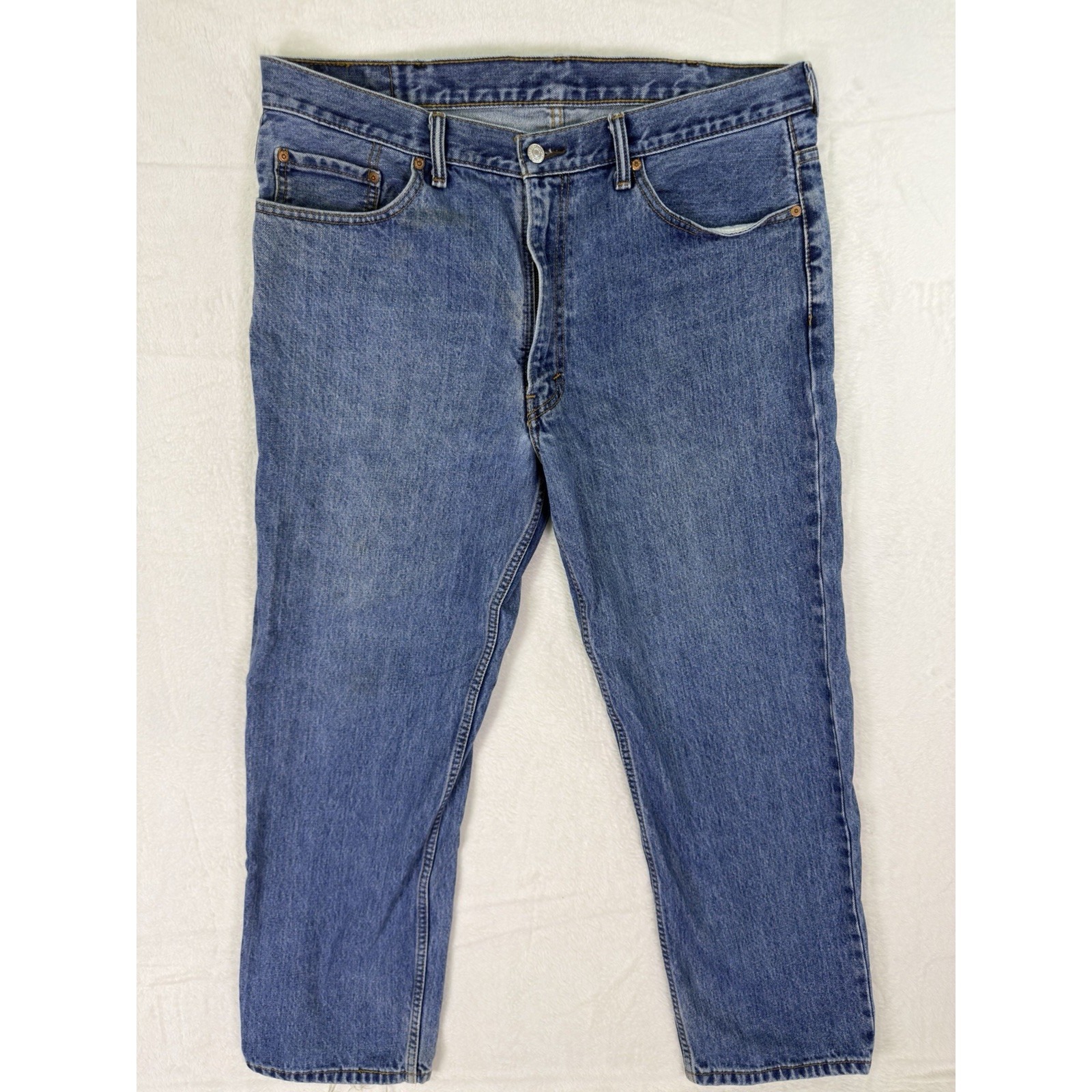 Levis 550 Jeans Mens 38x30 Blue Straight Relaxed Light Wash Denim Mid Rise